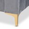 Baxton Studio Oksana Modern Glam and Luxe Light Grey Velvet Fabric and Gold Finished Queen Size Daybed 174-10983-Zoro - alternate 5